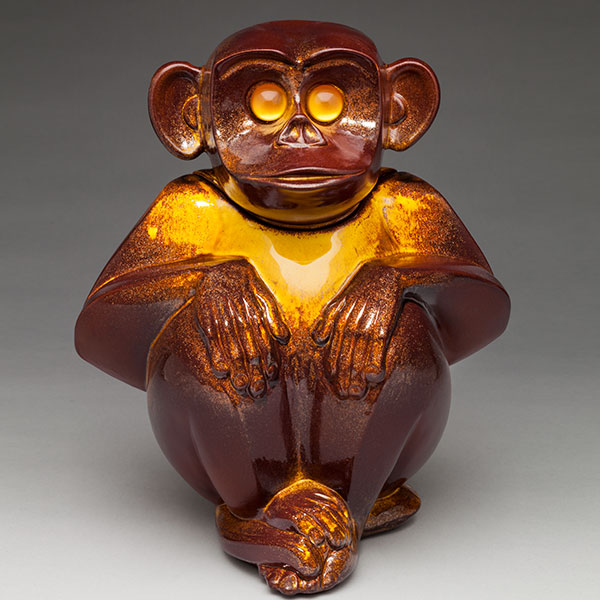 Monkey Brown Cookie Jar (10H x 9W x 8D)