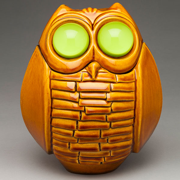 Owl Cookie Jar Amber (10H x 8W x 7D)