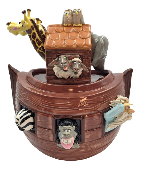 Doug Anderson Designs NOAH'S ARK COOKIE JAR (12H x 9W x 8D)