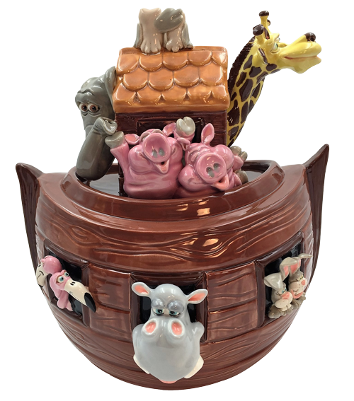 Doug Anderson Designs NOAH'S ARK COOKIE JAR (12H x 9W x 8D)